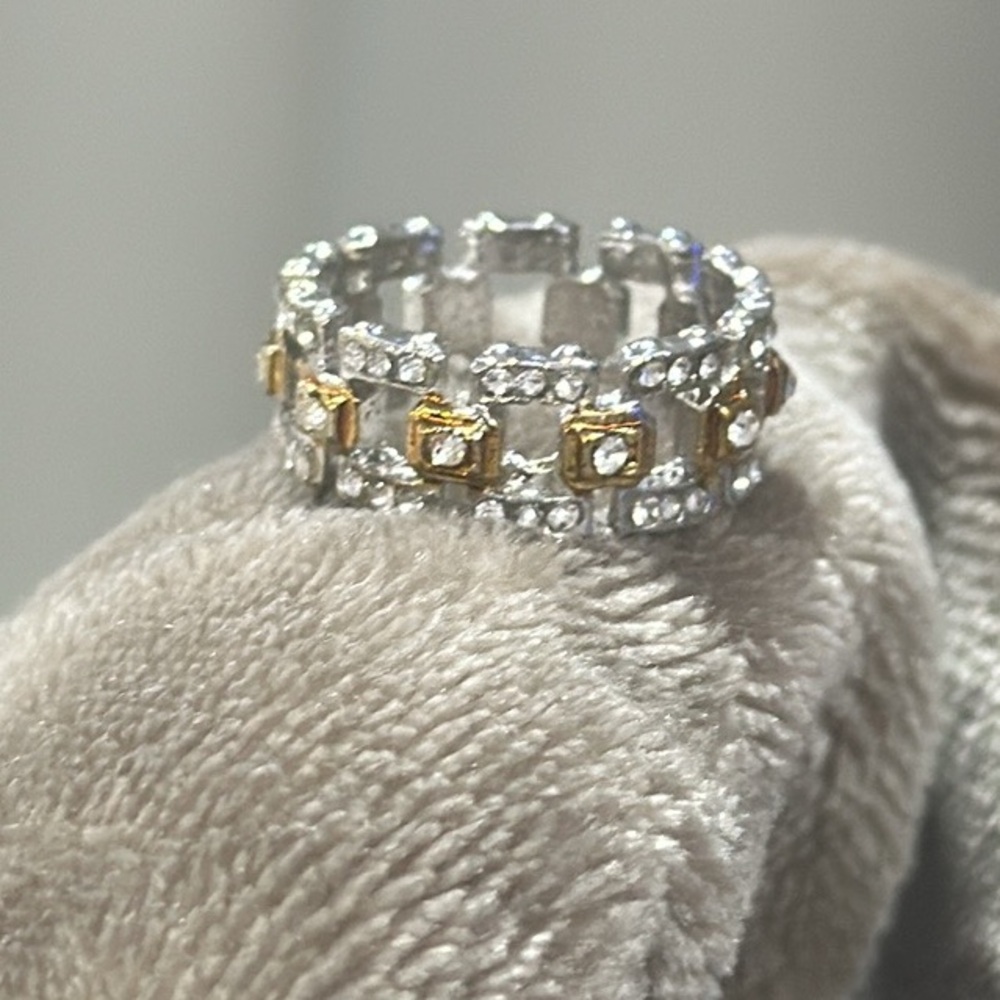 New Fashion Big Male Cz Stone Yellow Gold Color Hollow Large Wedding Ring Size 9 - Picture 11 of 13